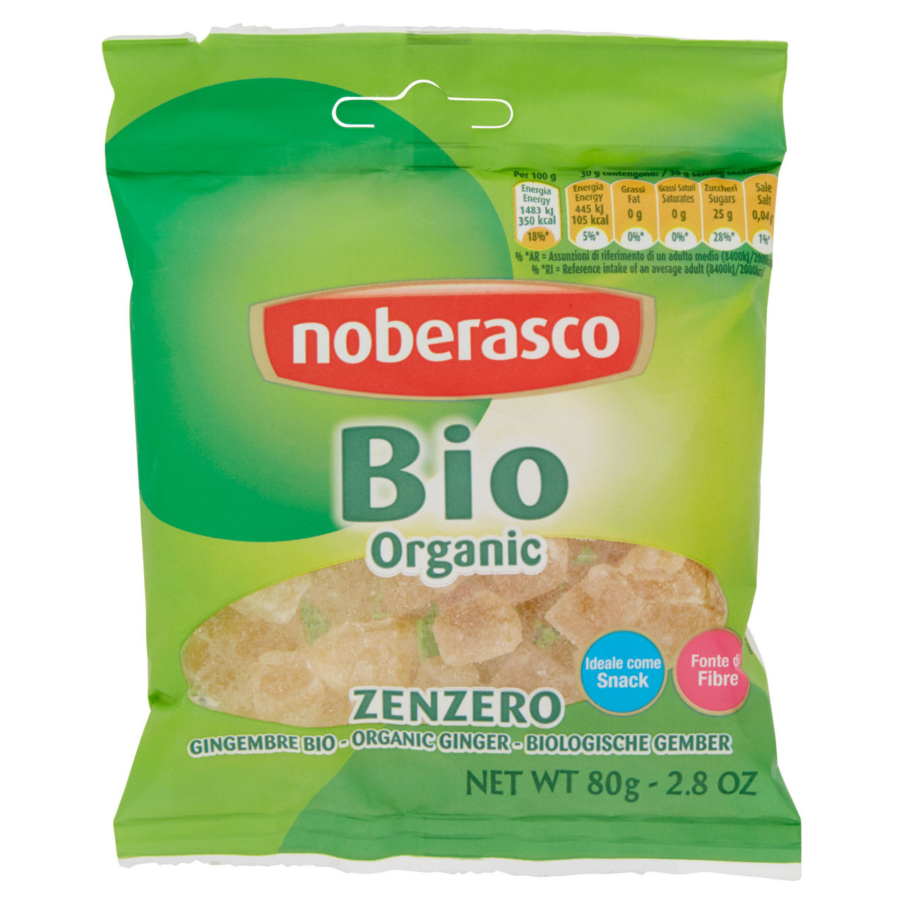 Zenzero bio zuccherato e disidratato 80 gr - Immagine 01