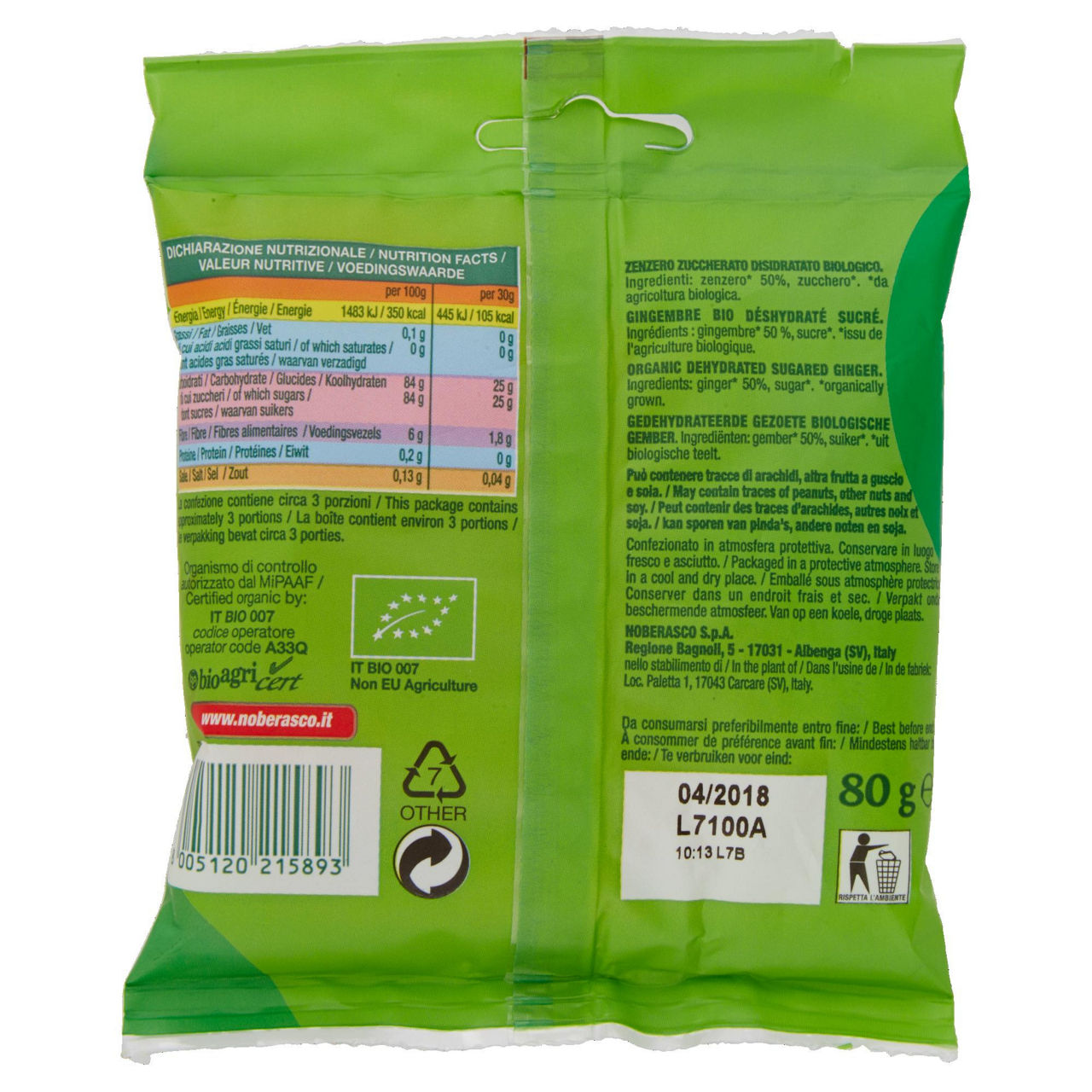 Zenzero bio zuccherato e disidratato 80 gr - Immagine 31