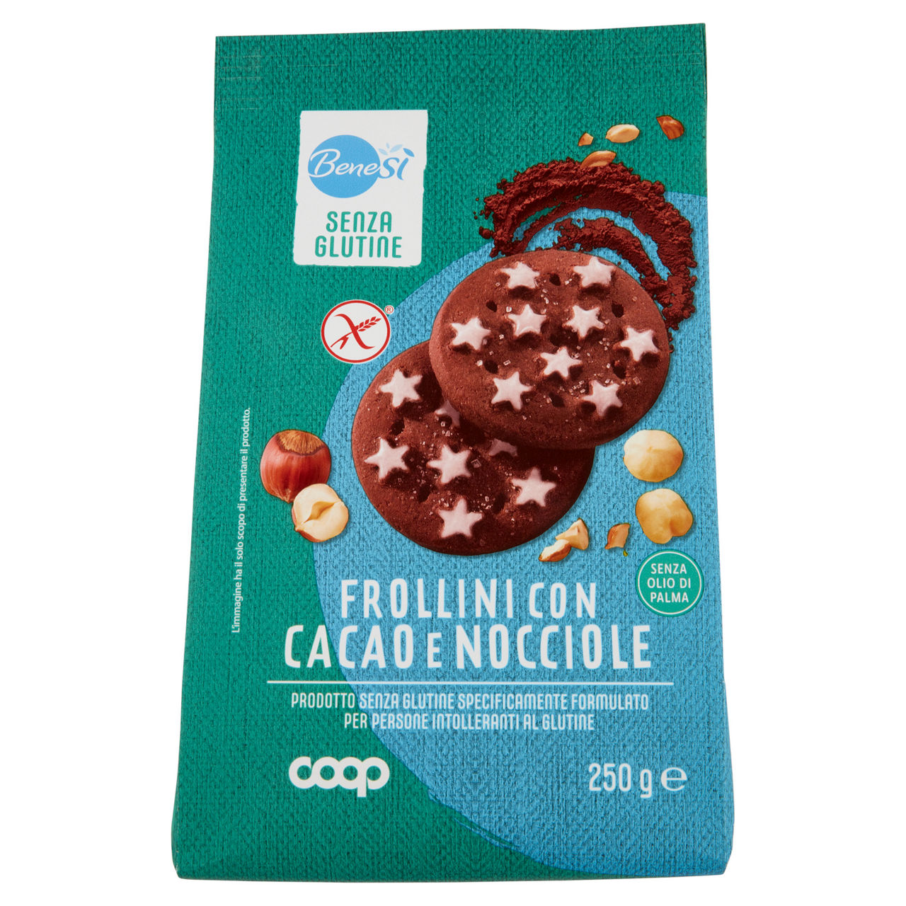 Biscotti frollini con cacao e nocciole senza glutine 250 gr - Immagine 01