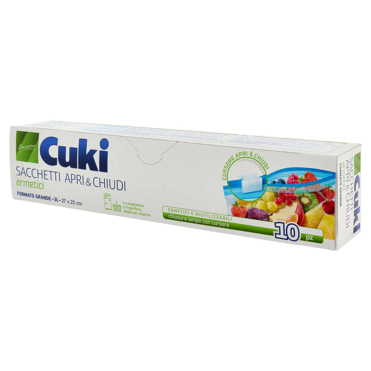 Sacchetti freezer cuki  apri&chiudi ermetici con cursore grandi cm 27x25 lt 3 - Immagine 51