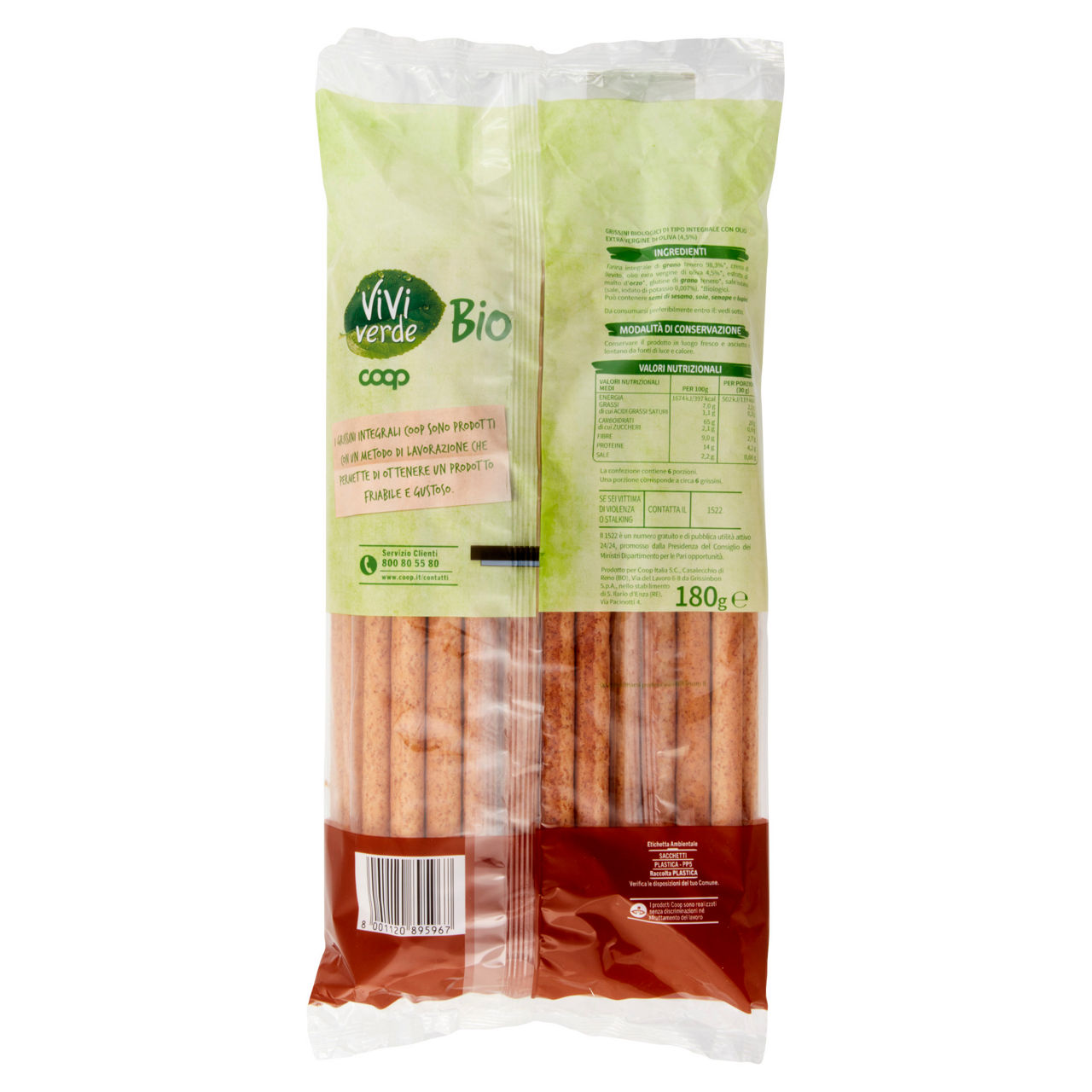 Grissini integrali biologici vivi verde 180 g - Immagine 31
