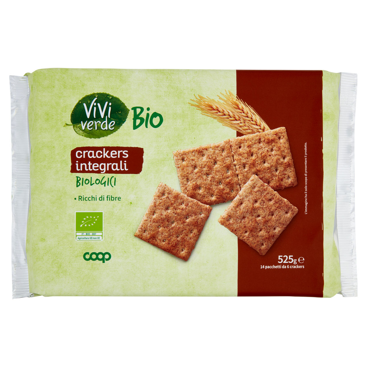 Crackers integrali ricchi di fibre bio 525 gr