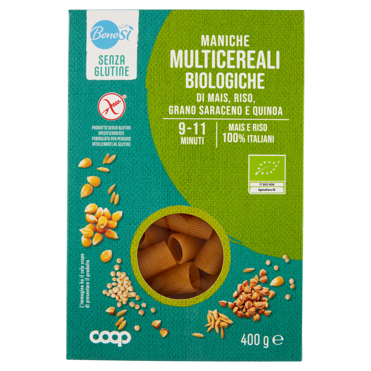 Maniche pasta multicereali senza glutine bio 400 gr - Immagine 01