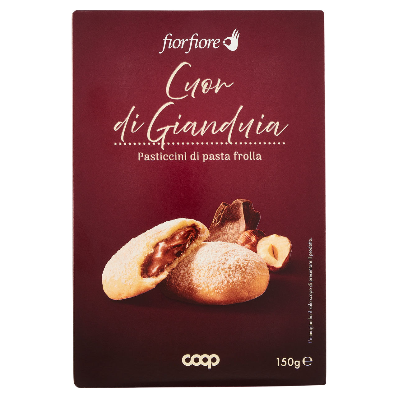 Pasticcini di pasta frolla cuor di gianduia 150 gr - Immagine 01