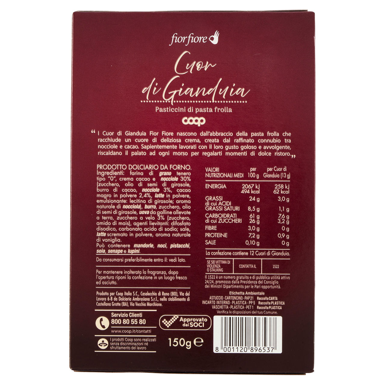 Pasticcini di pasta frolla cuor di gianduia 150 gr - Immagine 61