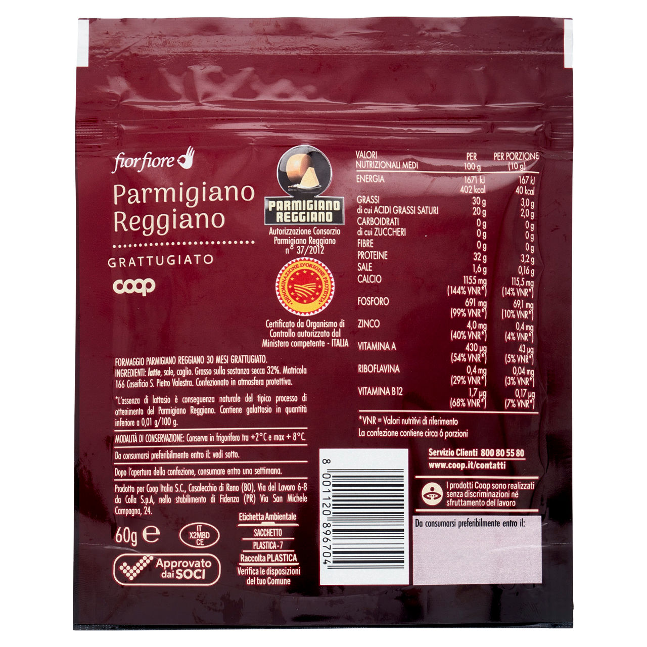 Parmigiano Reggiano DOP oltre 30 mesi grattugiato 60 gr - Immagine 101