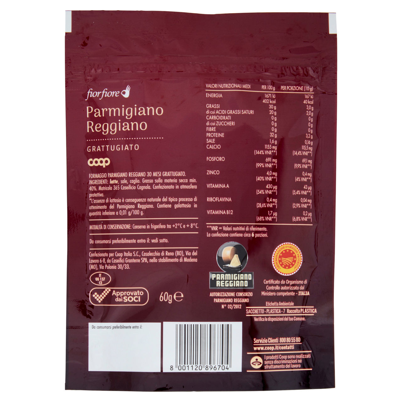 Parmigiano Reggiano DOP oltre 30 mesi grattugiato 60 gr - Immagine 61
