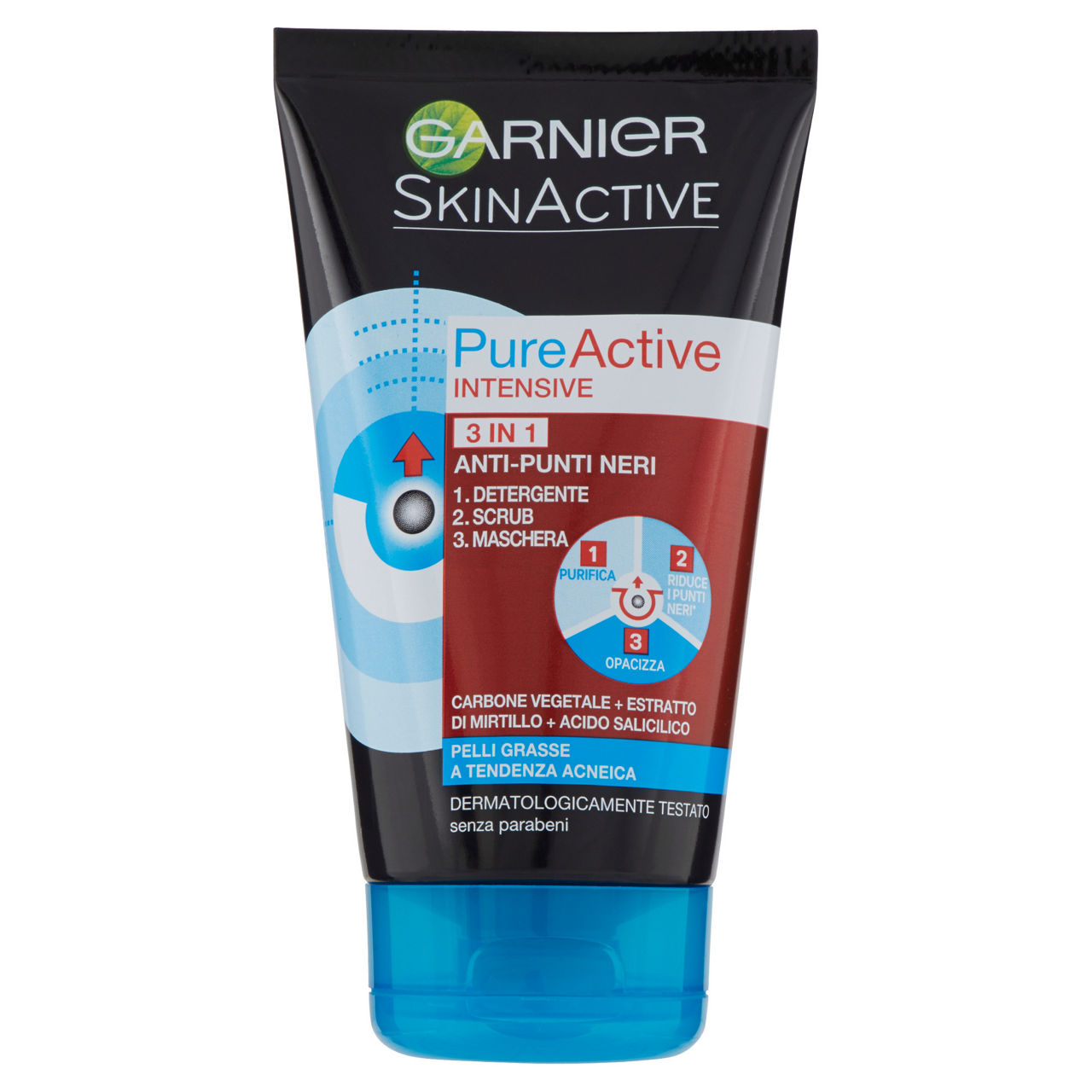 Gel detergente viso 3 in 1 Pure Active Intensive 150 ml - Immagine 01