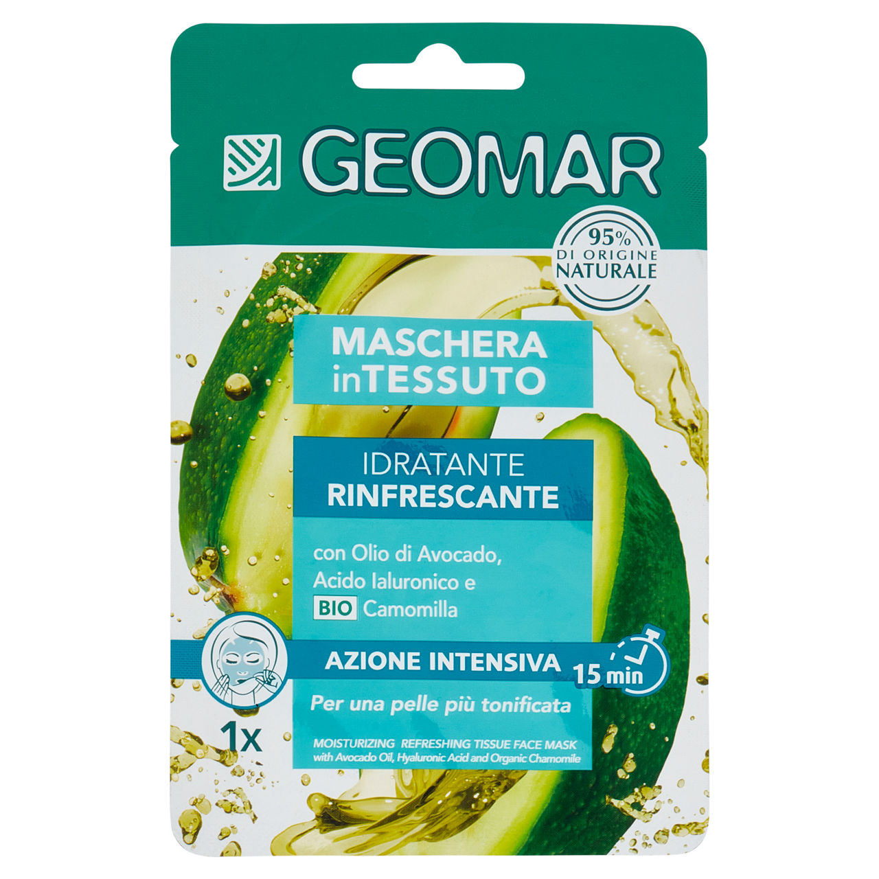 Maschera viso in tessuto idratante rinfrescante azione intensiva 1 pz - Immagine 01