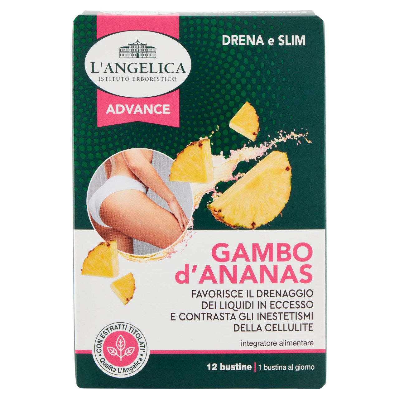 Integratore alimentare drenante a base gambo d'ananas 12 bustine