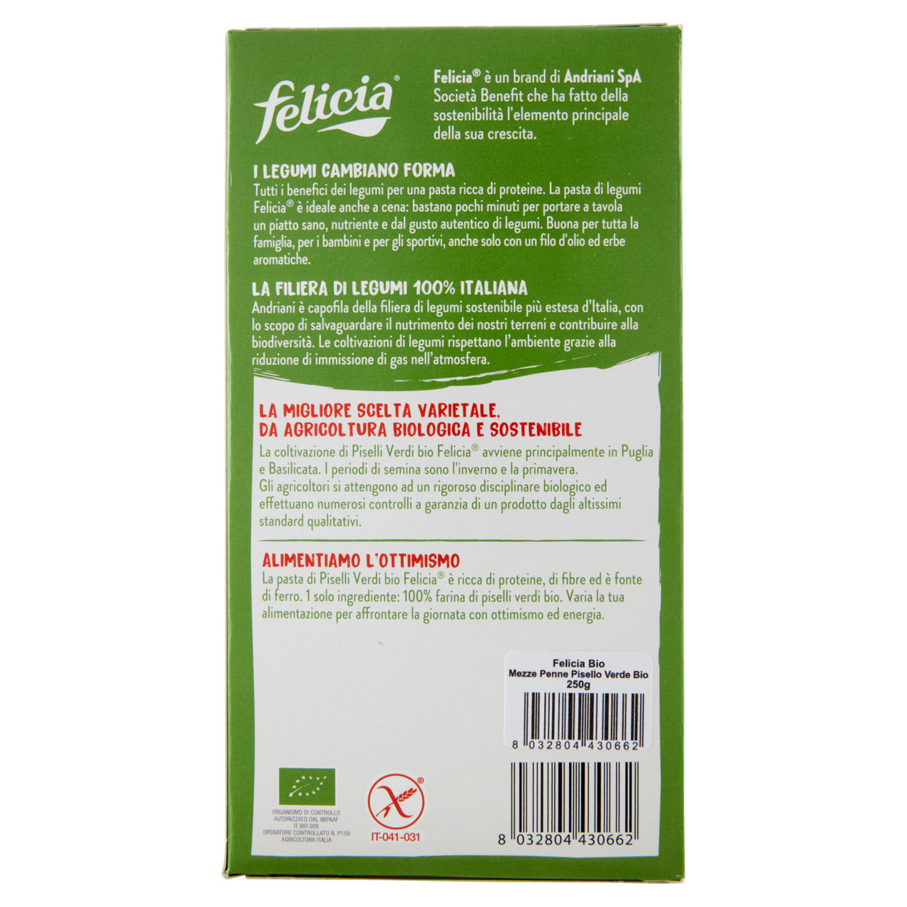 Mezze penne pasta di piselli verdi bio 250 gr - Immagine 21