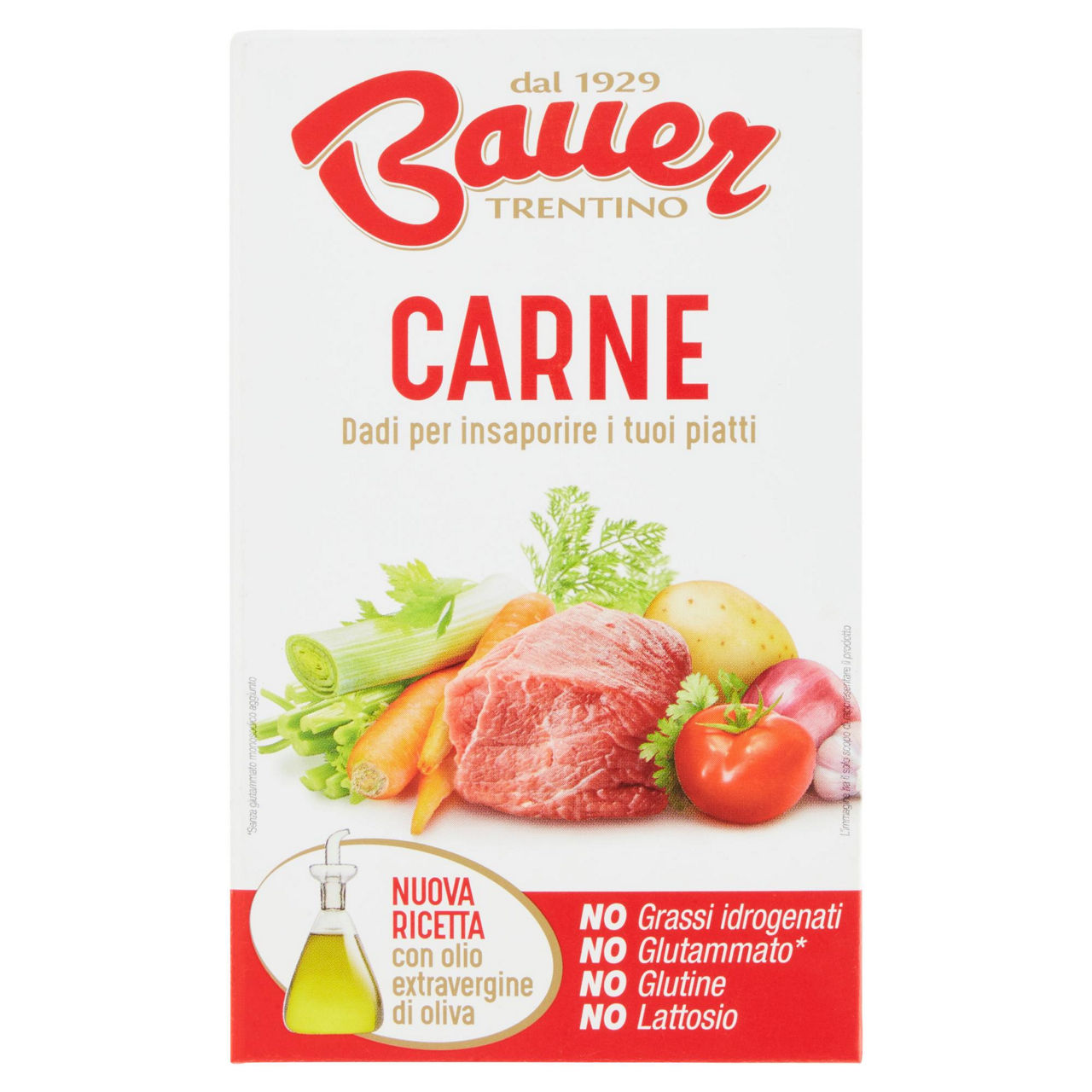 Dado brodo carne 8 cubetti senza glut. bauer 80g