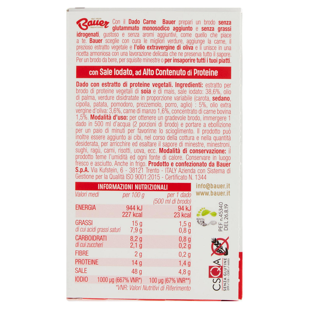 Dado brodo carne 8 cubetti senza glut. bauer 80g - Immagine 21