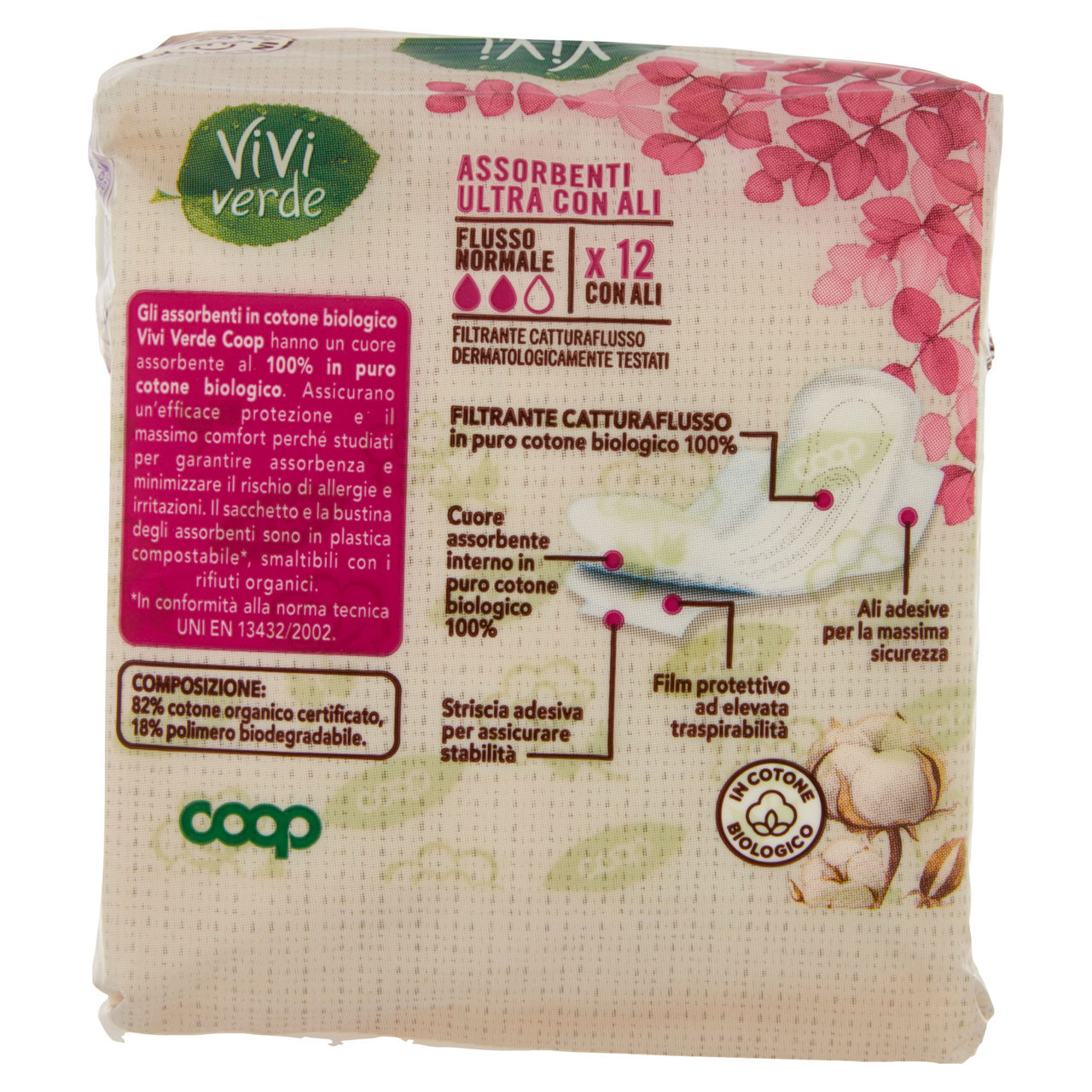 Assorbenti ultra con ali in cotone biologico flusso normale vivi verde 12 pz - Immagine 51