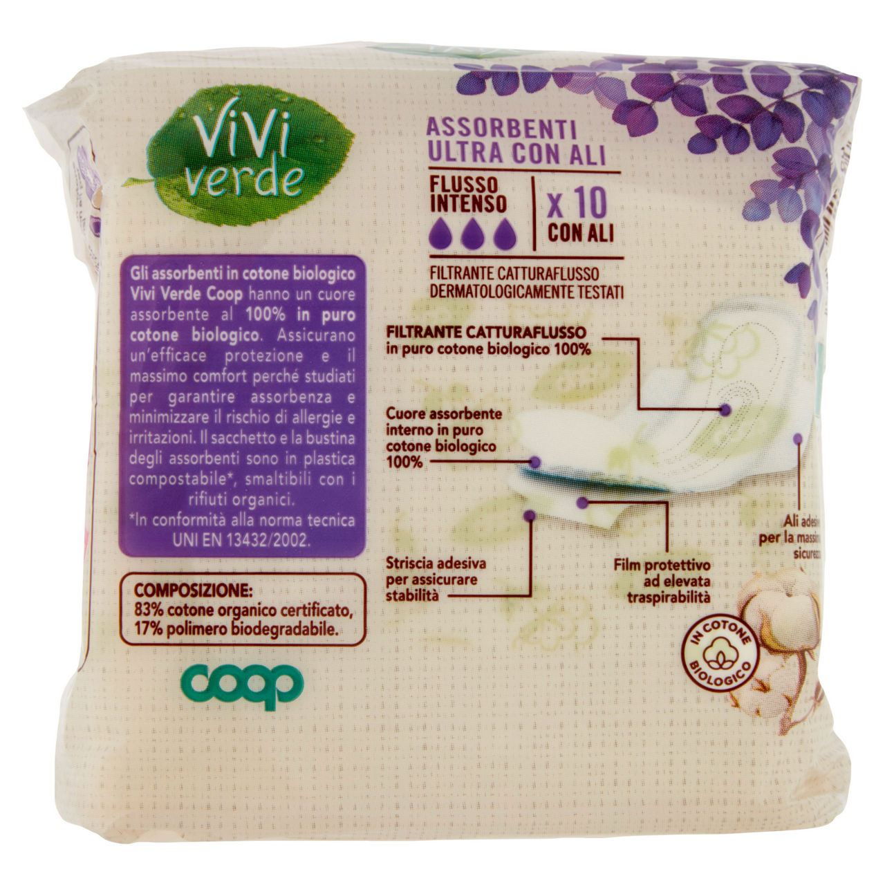 Assorbenti ultra con ali in cotone biologico flusso intenso vivi verde 10 pz - Immagine 41