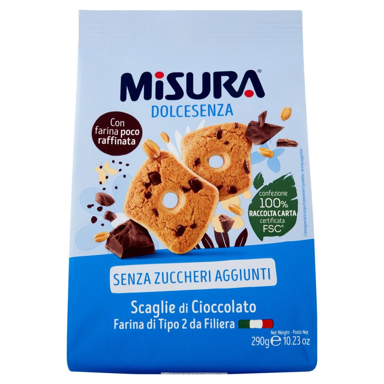 Biscotti frollini con scaglie di cioccolato 290 gr - Immagine 01