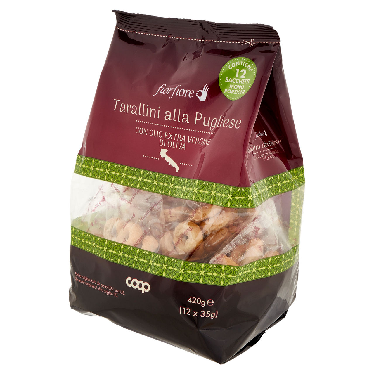 Taralli pugliesi con olio evo fior fiore coop sacchetto 12 monoporzioni gr.420 - Immagine 11