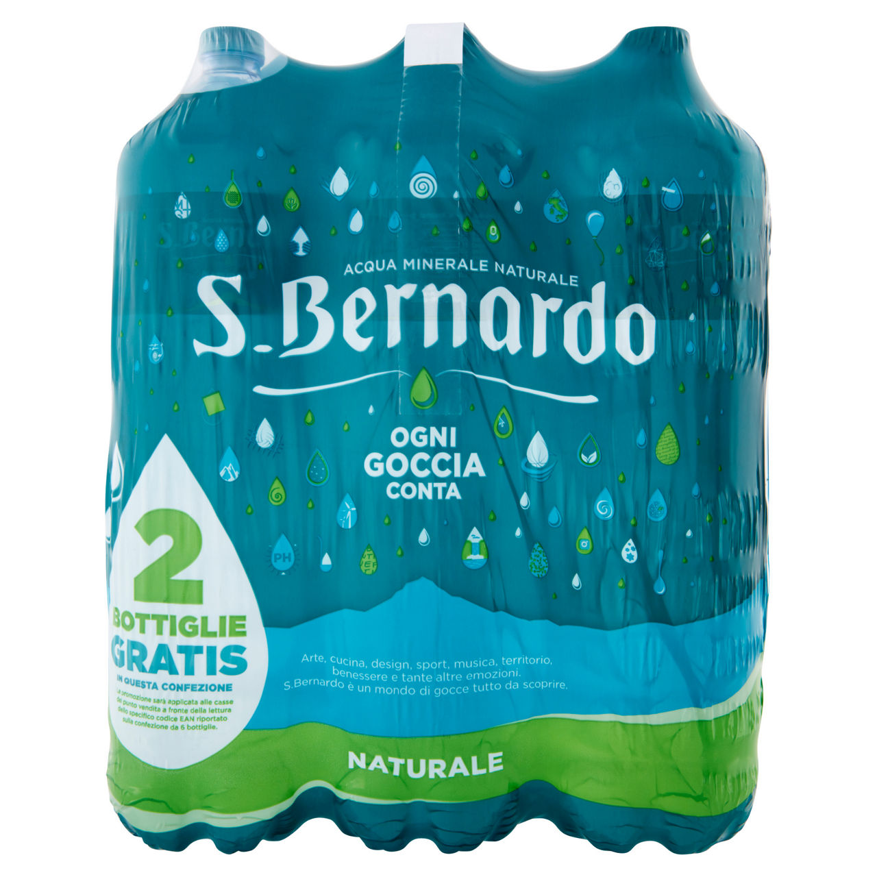 Acqua minerale naturale 2 lt x 4 + 2 pz omaggio
