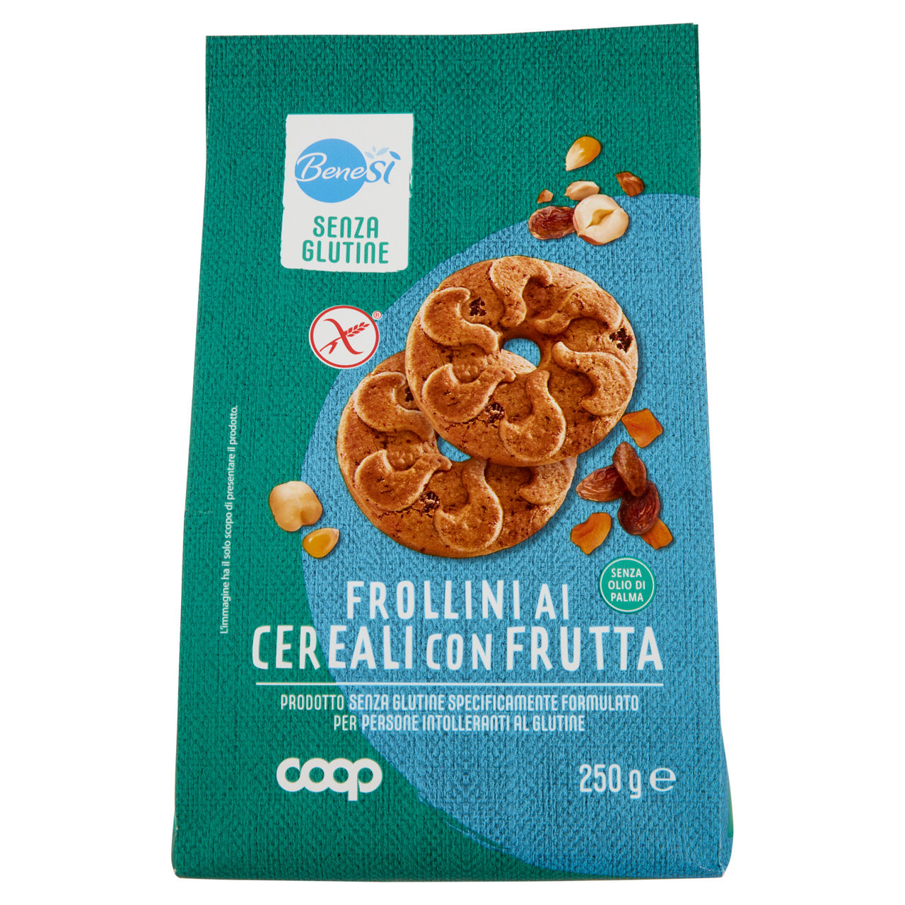 Biscotti frollini ai cereali con frutta senza glutine 250 gr