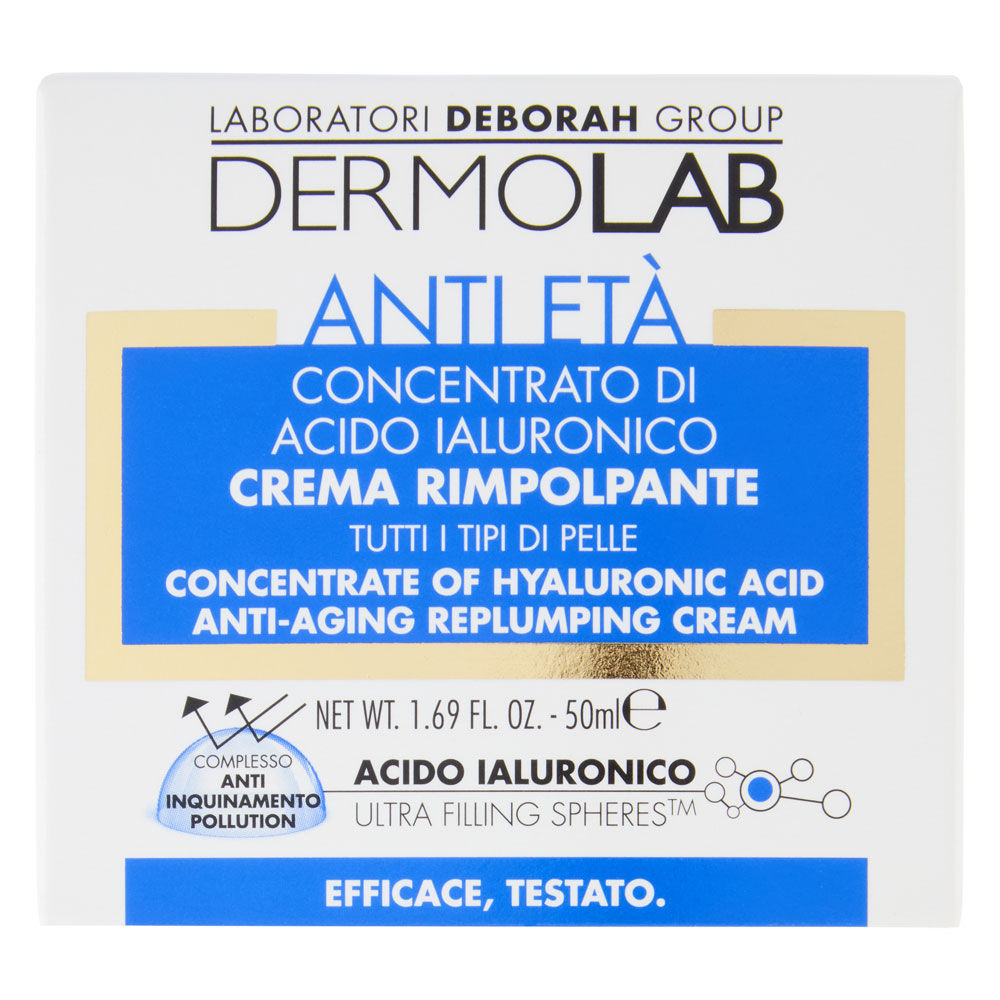 Crema viso rimpolpante anti et&agrave; concentrato di acido ialuronico 50 ml - Immagine 01