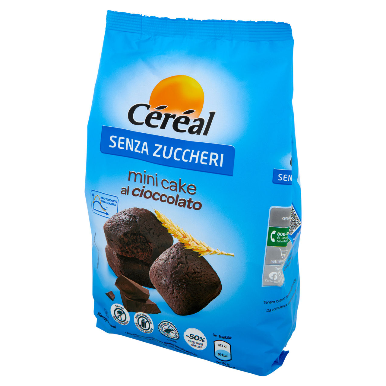 Mini Cake al cioccolato senza zuccheri 7 pz 196 gr - Immagine 51