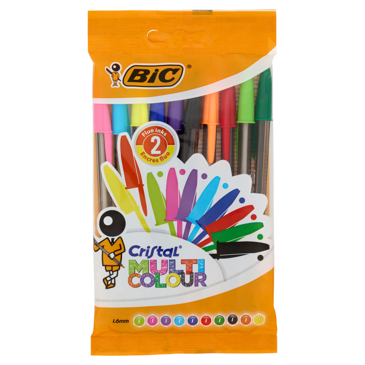 10 penne a sfera cristal multicor colori assortiti - Immagine 01