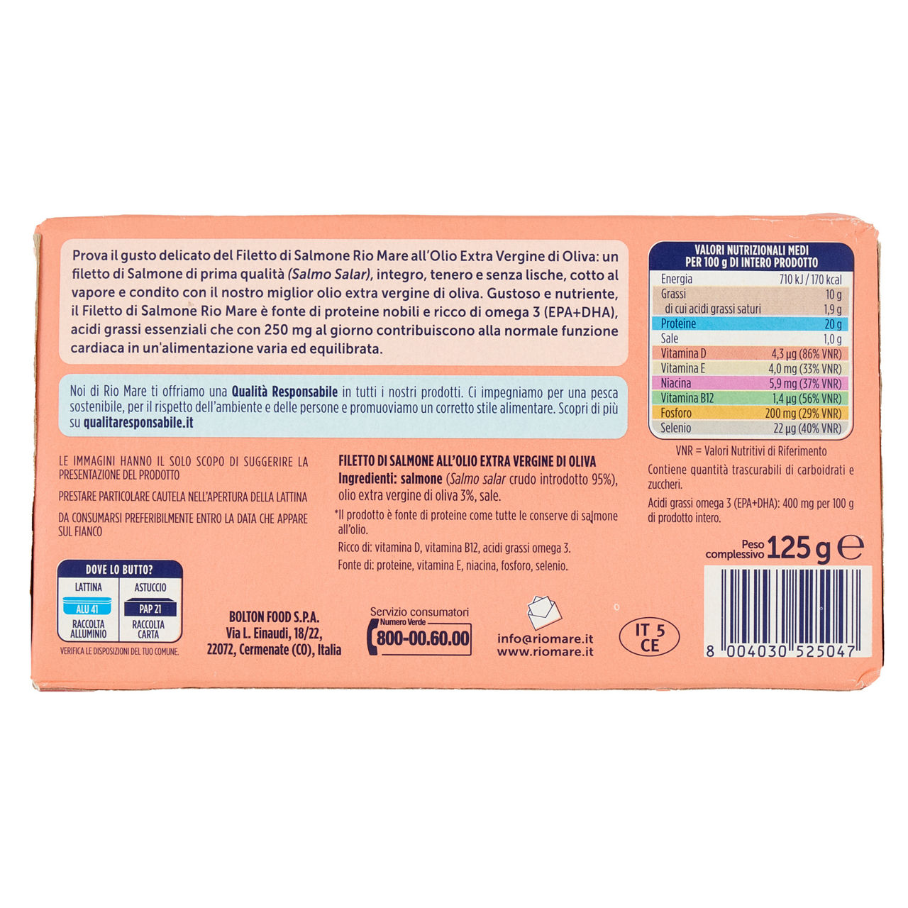 Filetti di salmone cotti al vapore olio extravergine rio mare scatola gr.125 - Immagine 51