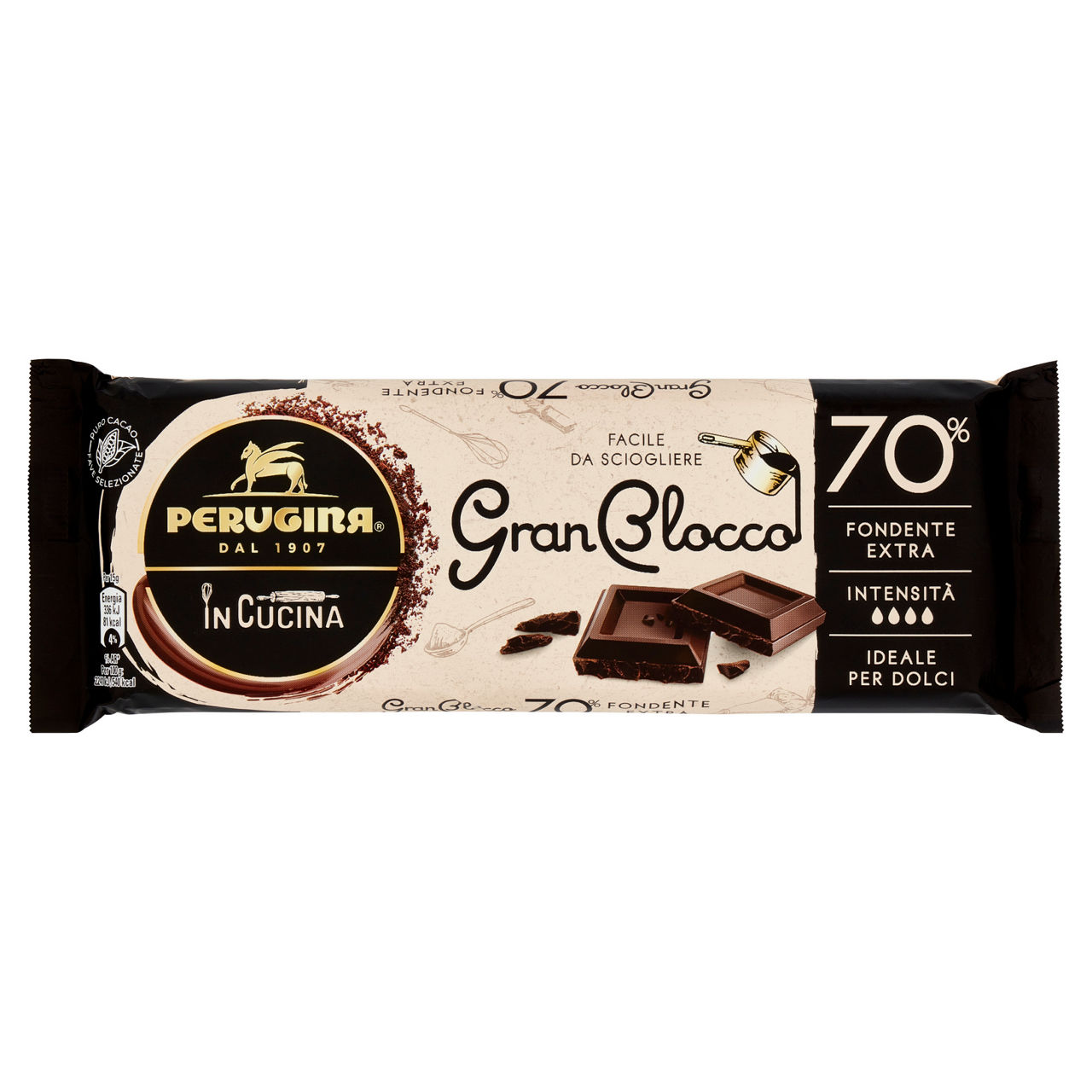Tavoletta di cioccolato fondente extra 70% Gran Blocco 150 gr - Immagine 01