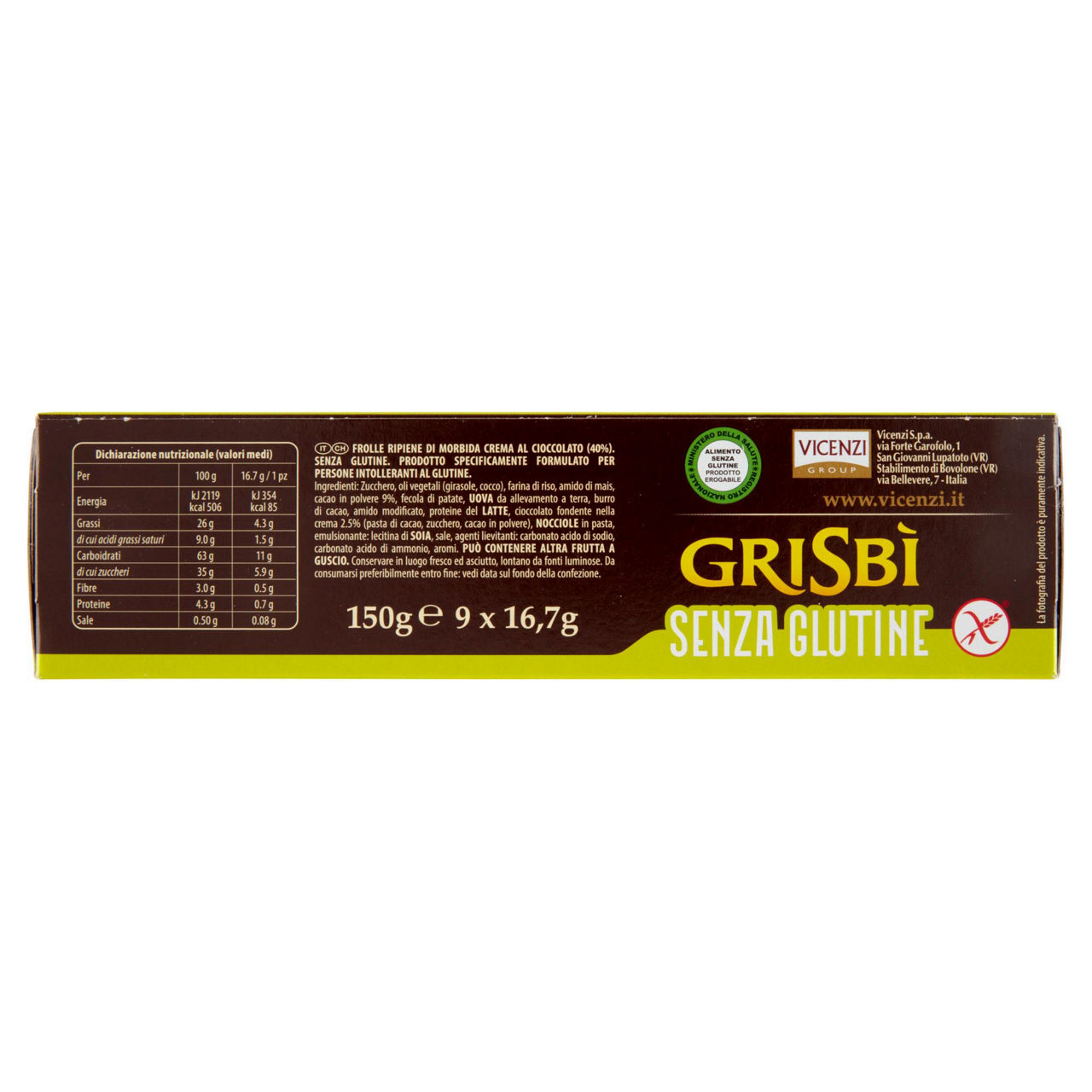 Biscotti Grisbì ripieni di crema al cioccolato senza glutine 150 gr - Immagine 41
