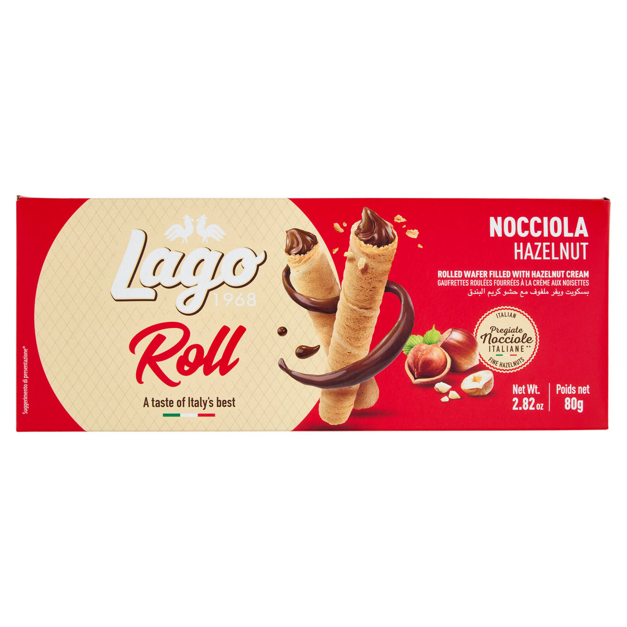 Cannoli di wafer ripieni di crema alla nocciola 80 gr - Immagine 01