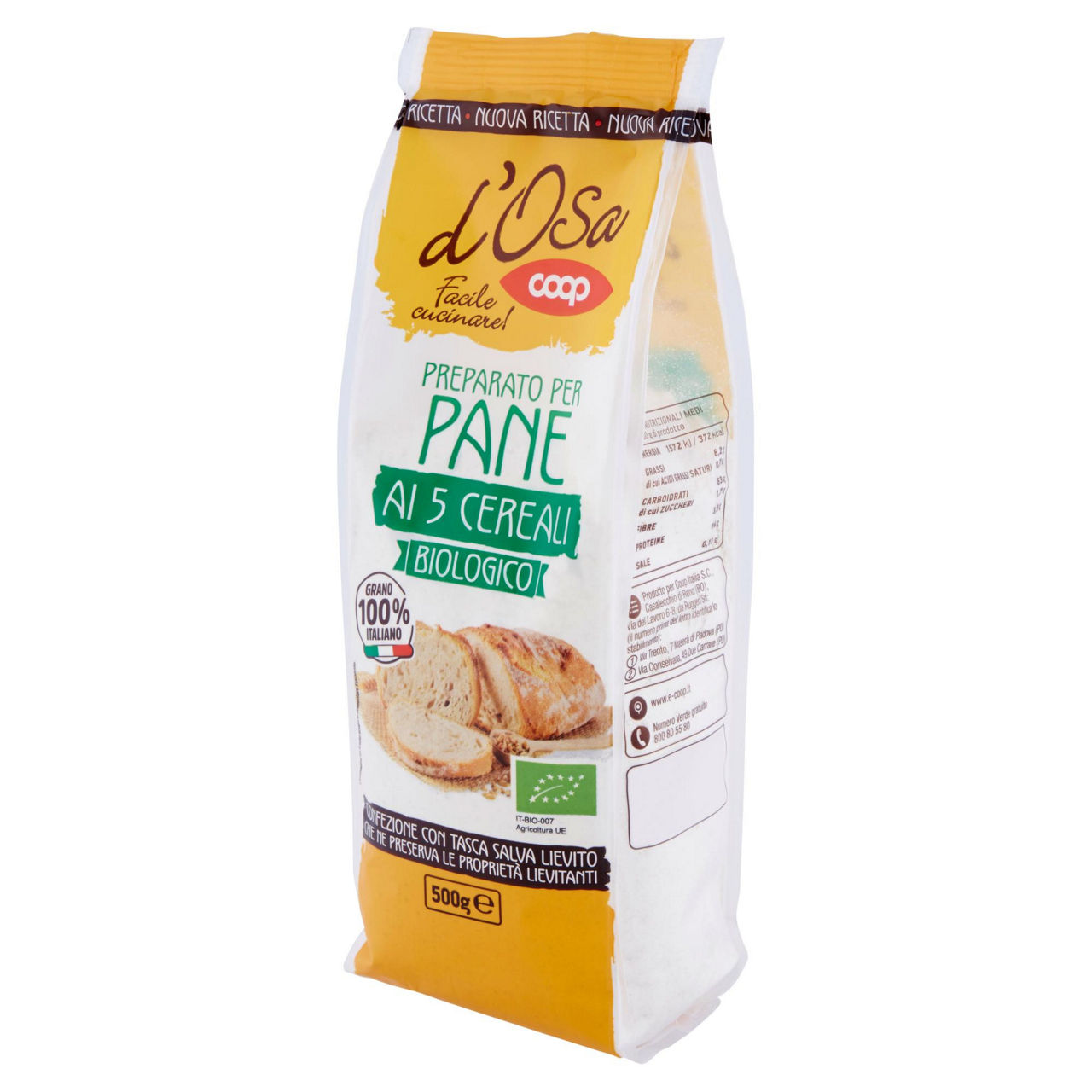 Preparato per pane ai 5 cereali bio 500 gr - Immagine 61