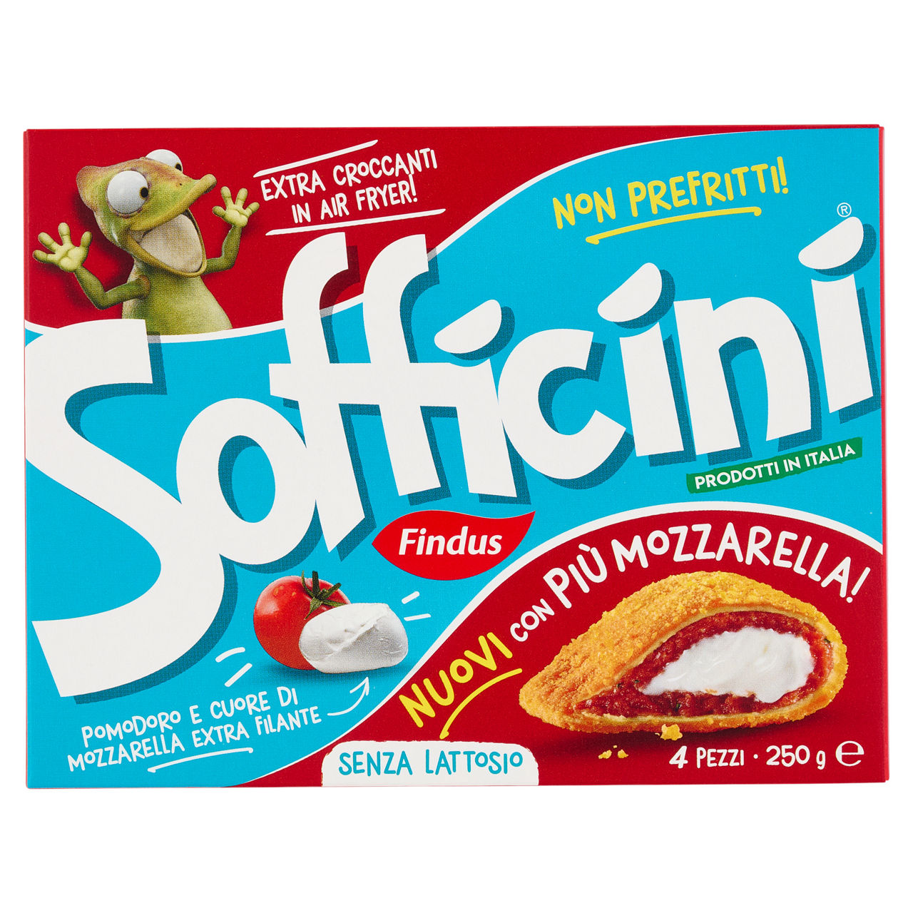 Sofficini al pomodoro con cuore di mozzarella extra filante senza lattosio 4 pz 250 gr - Immagine 01