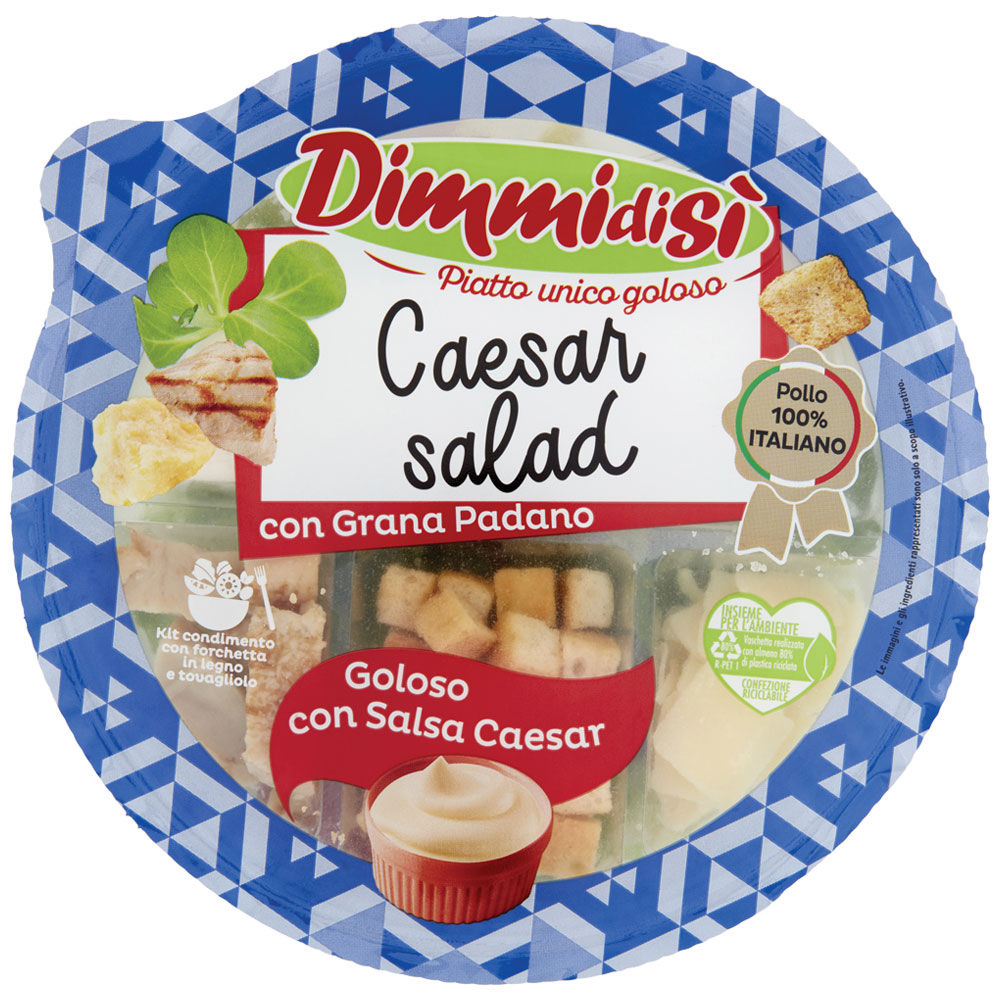 Insalata mista Caesar Salad con pollo Grana Padano DOP e crostini 135 gr