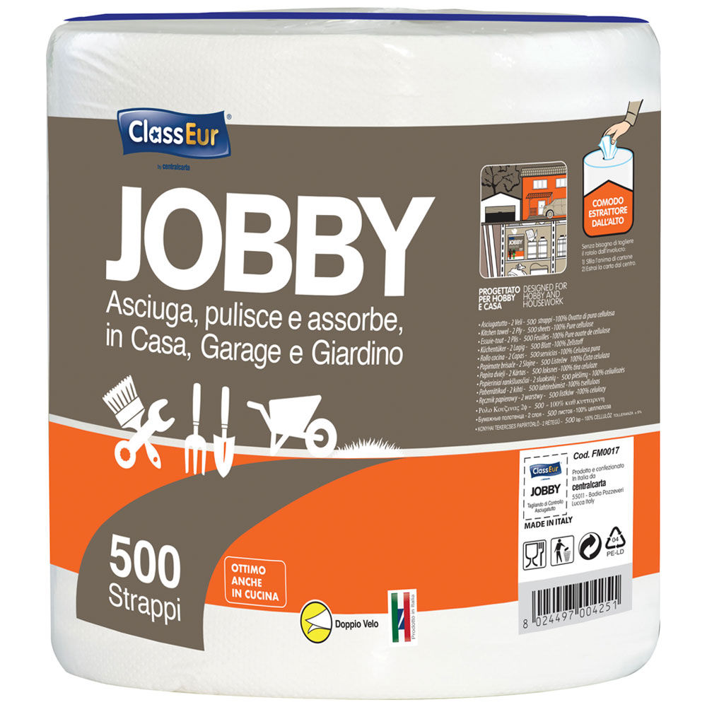 Jobby bobina 500 strappi con maniglia 2 veli - Immagine 01