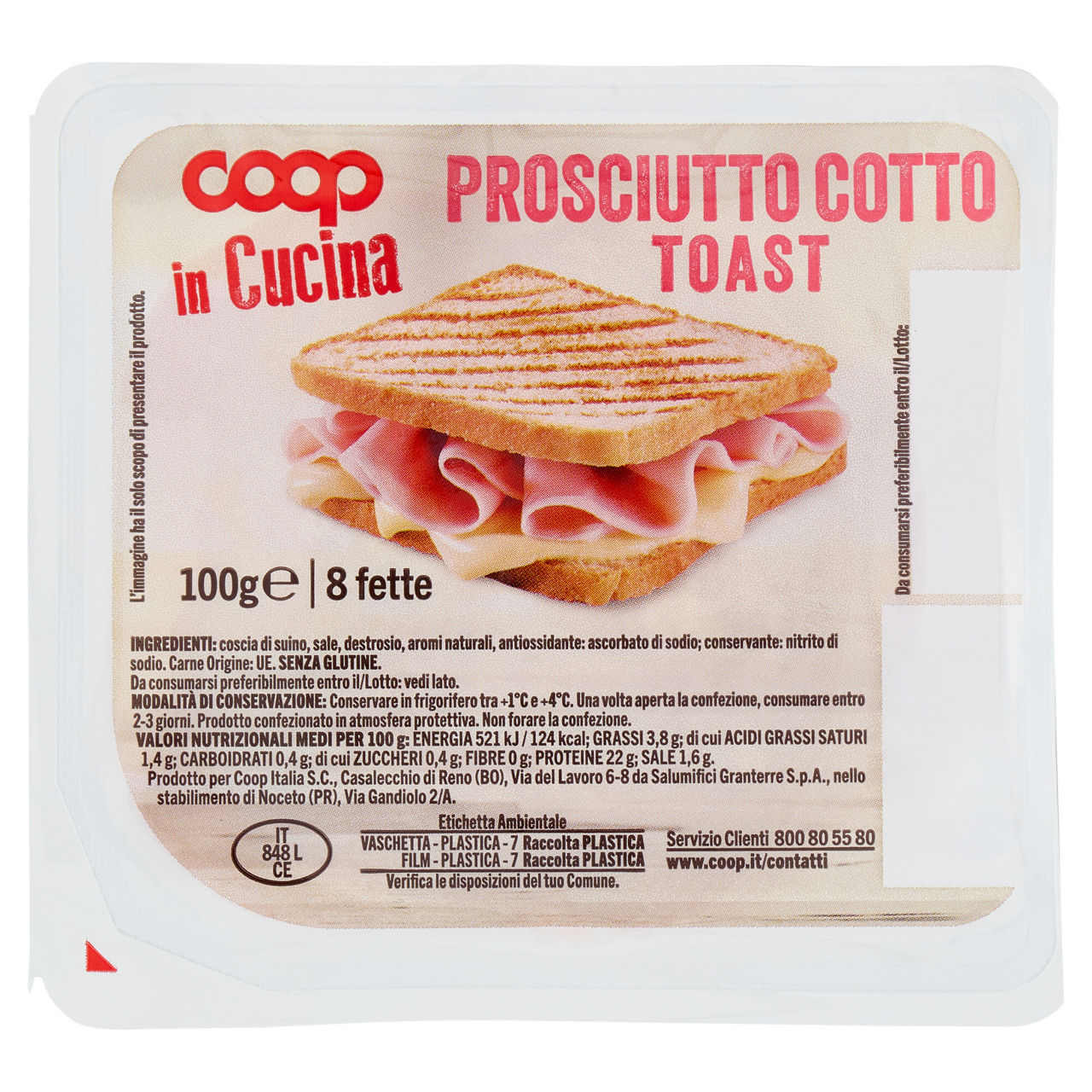 Prosciutto cotto per toast a fette 100 gr - Immagine 01