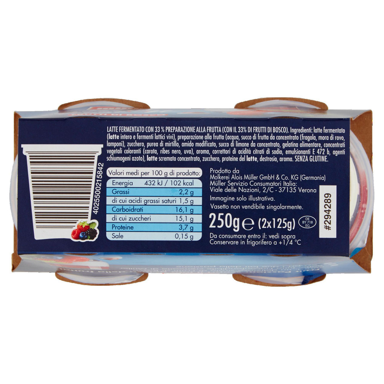 Yogurt fruit passion ai frutti di bosco 2 pz da 125 gr - Immagine 41