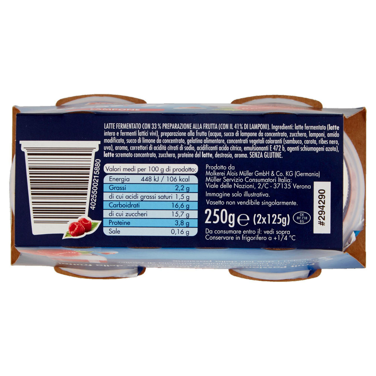 Yogurt fruit passion al lampone 2 pz da 125 gr - Immagine 21
