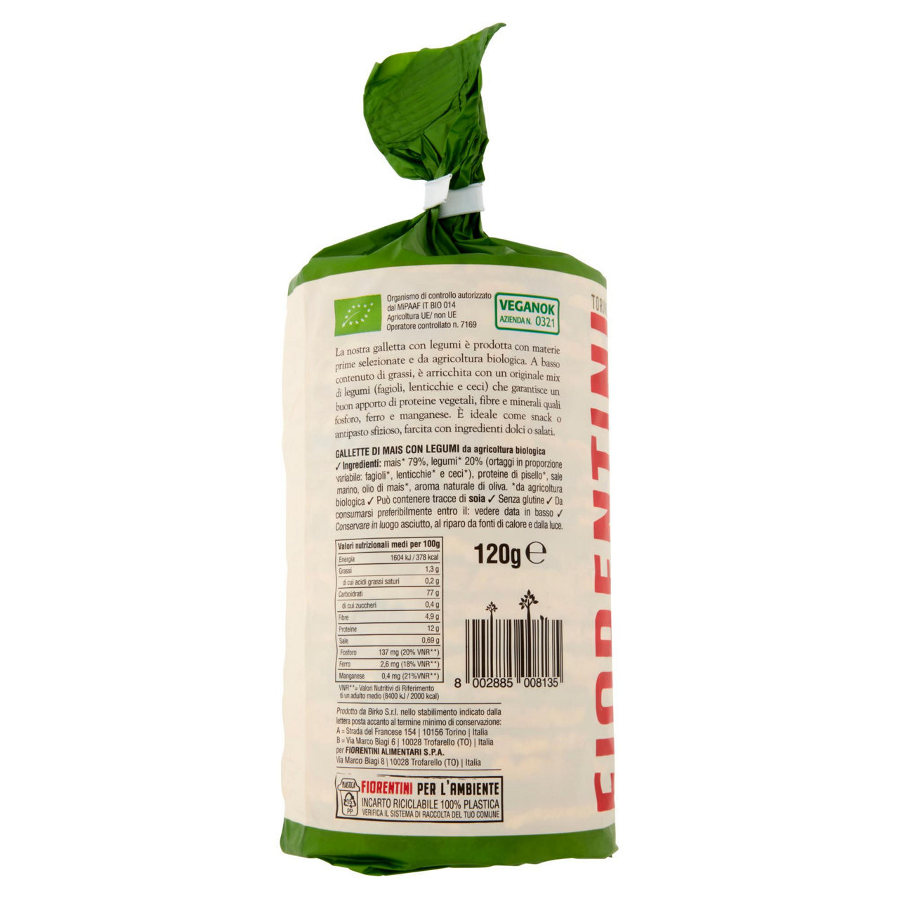 Gallette di mais con legumi senza glutine bio 120 gr - Immagine 41