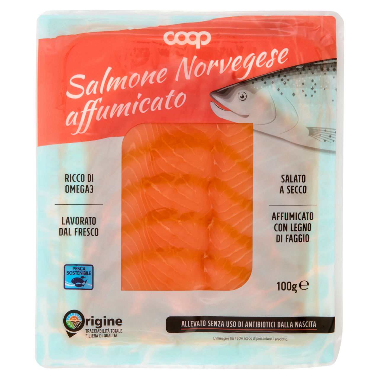 Salmone Norvegese affumicato 100 gr - Immagine 01
