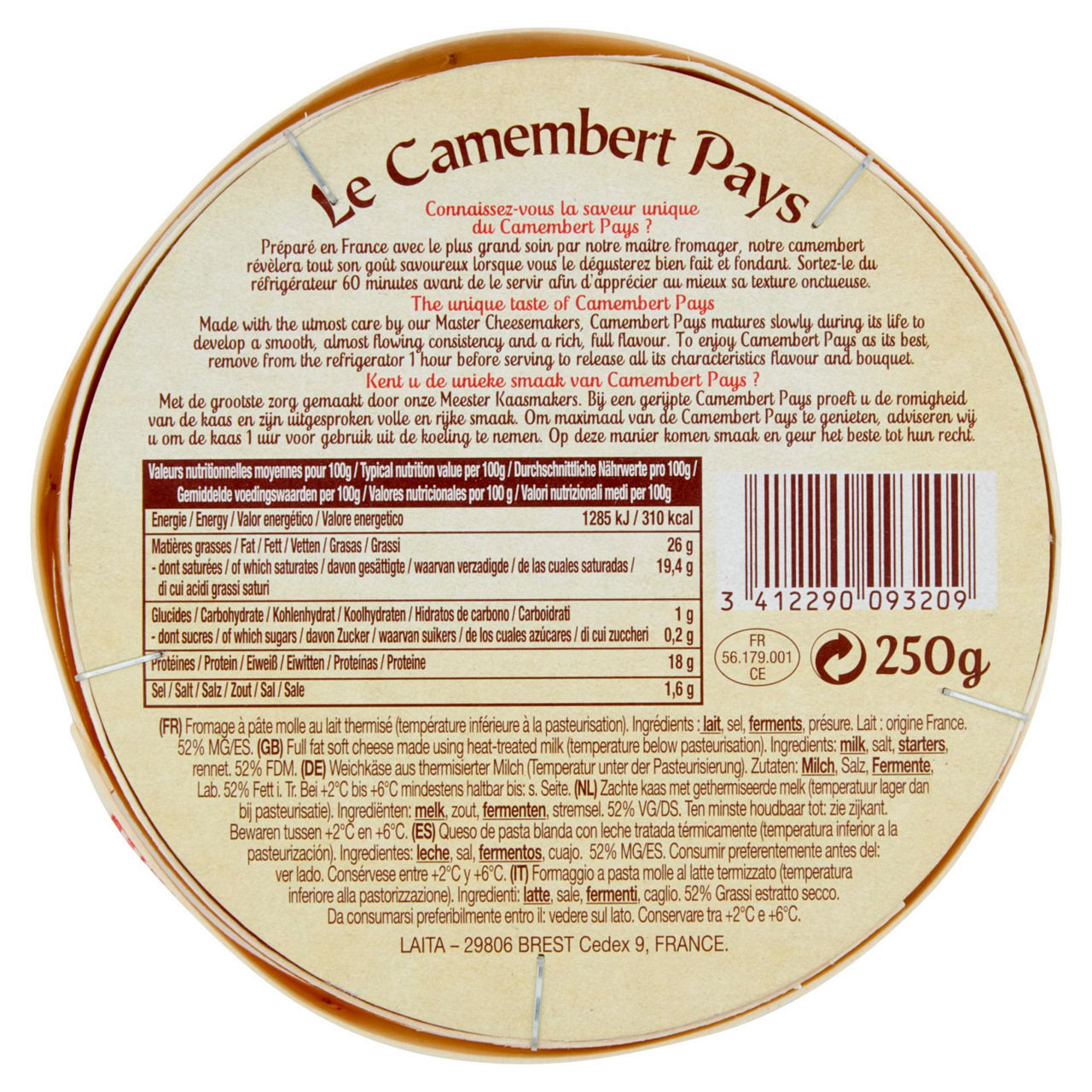 Formaggio Le Camembert Pays 250 gr - Immagine 31