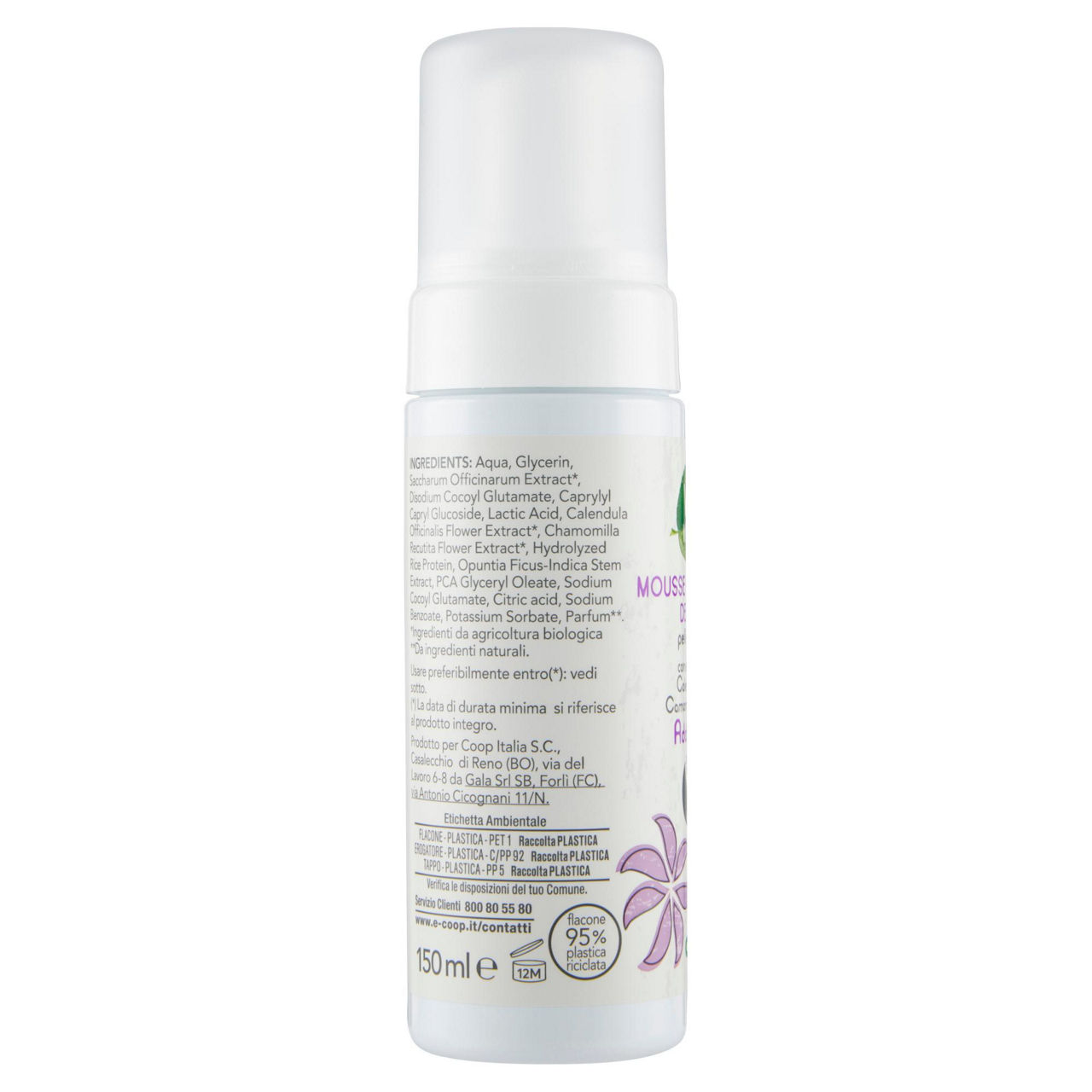 Mousse detergente delicata pelli sensibili vivi verde 150 ml - Immagine 11