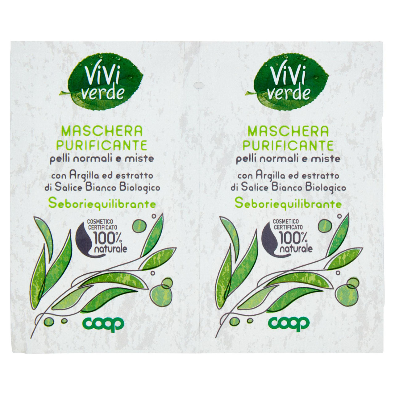 Maschera purificante pelli normali e miste vivi verde 2 x 7,5 ml - Immagine 01