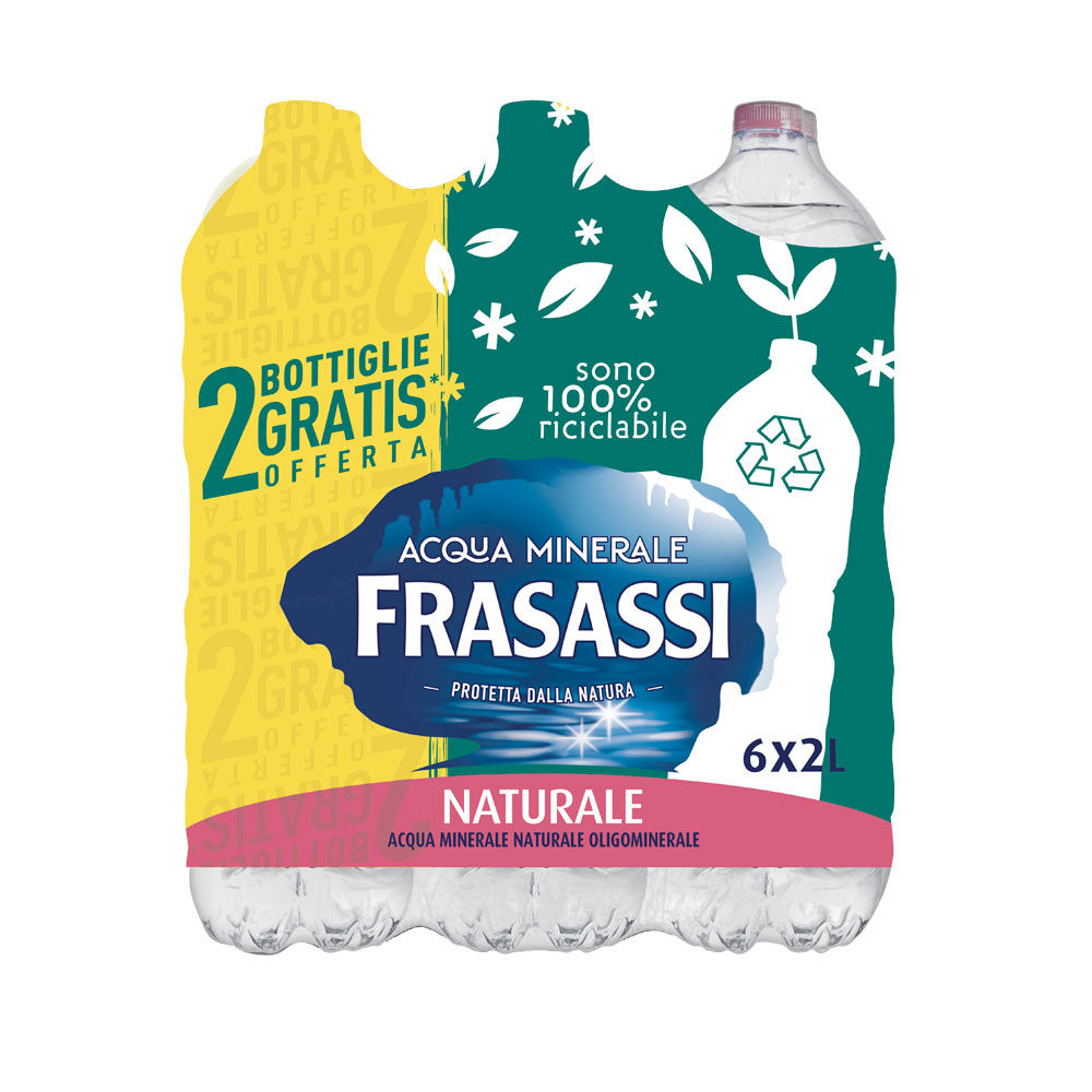 Acqua minerale naturale 2 lt x 4 pz + 2 omaggio