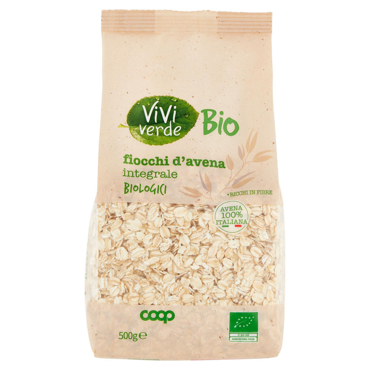 Fiocchi d'avena integrali biologico vivi verde 500g - Immagine 01