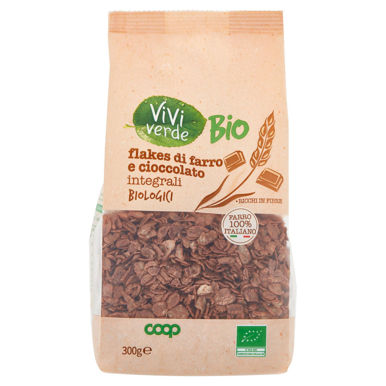 Flakes di farro e cioccolato integrali biologici vivi verde 300 g - Immagine 01