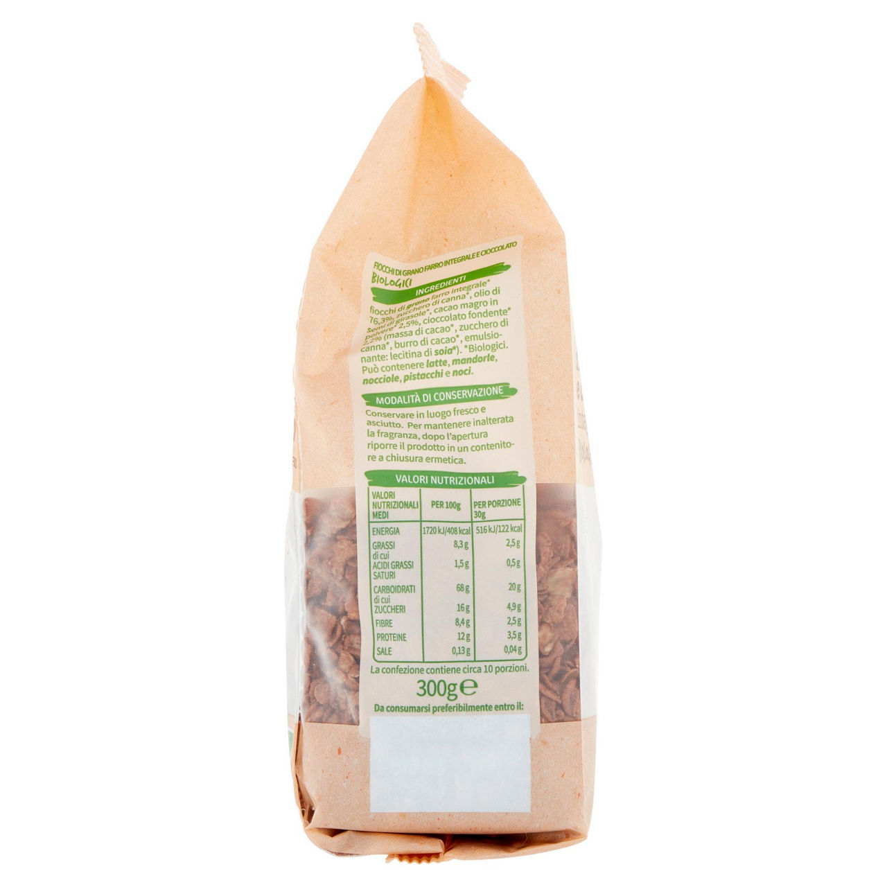 Flakes di farro e cioccolato integrali biologici vivi verde 300 g - Immagine 61