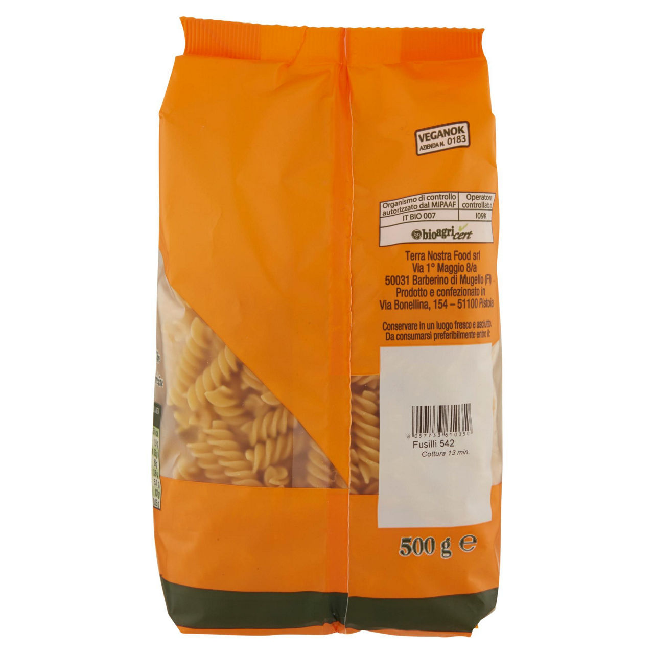 Fusilli pasta di semola ceci e carote bio 500 gr - Immagine 11