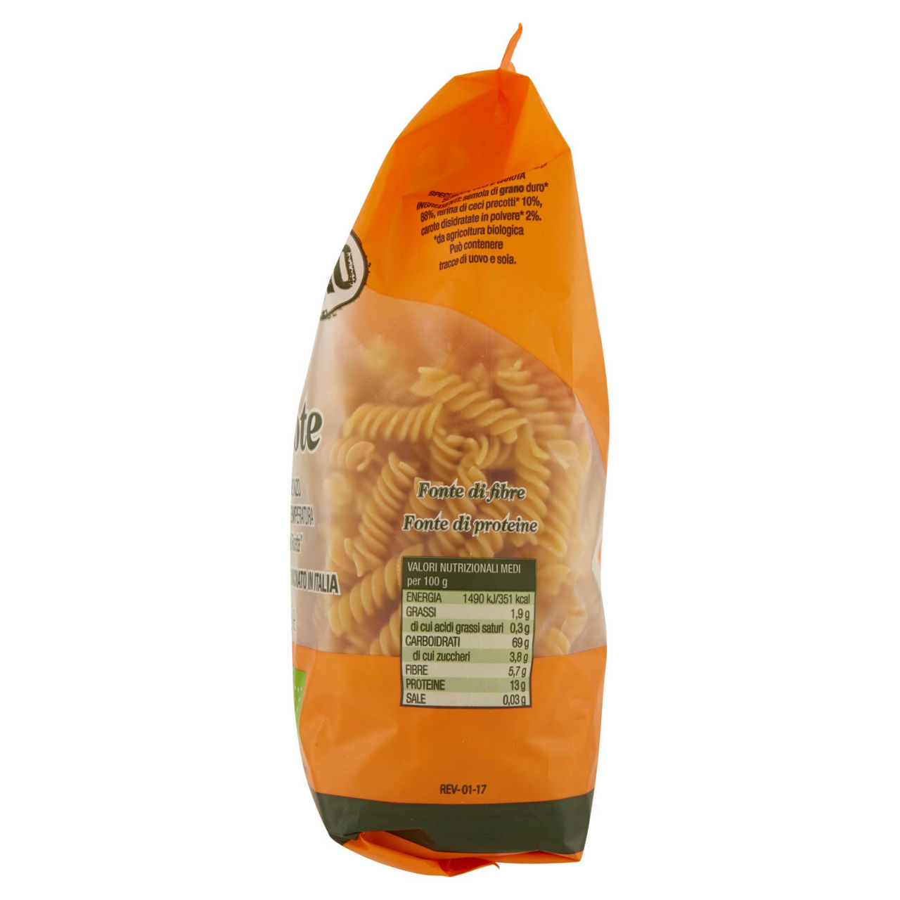 Fusilli pasta di semola ceci e carote bio 500 gr - Immagine 31