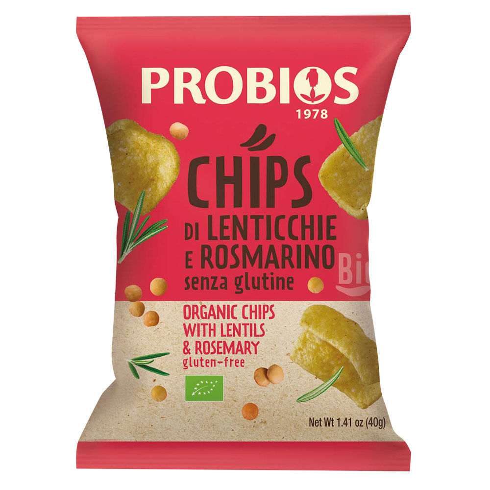 Chips di lenticchie e rosmarino senza glutine bio 40 gr