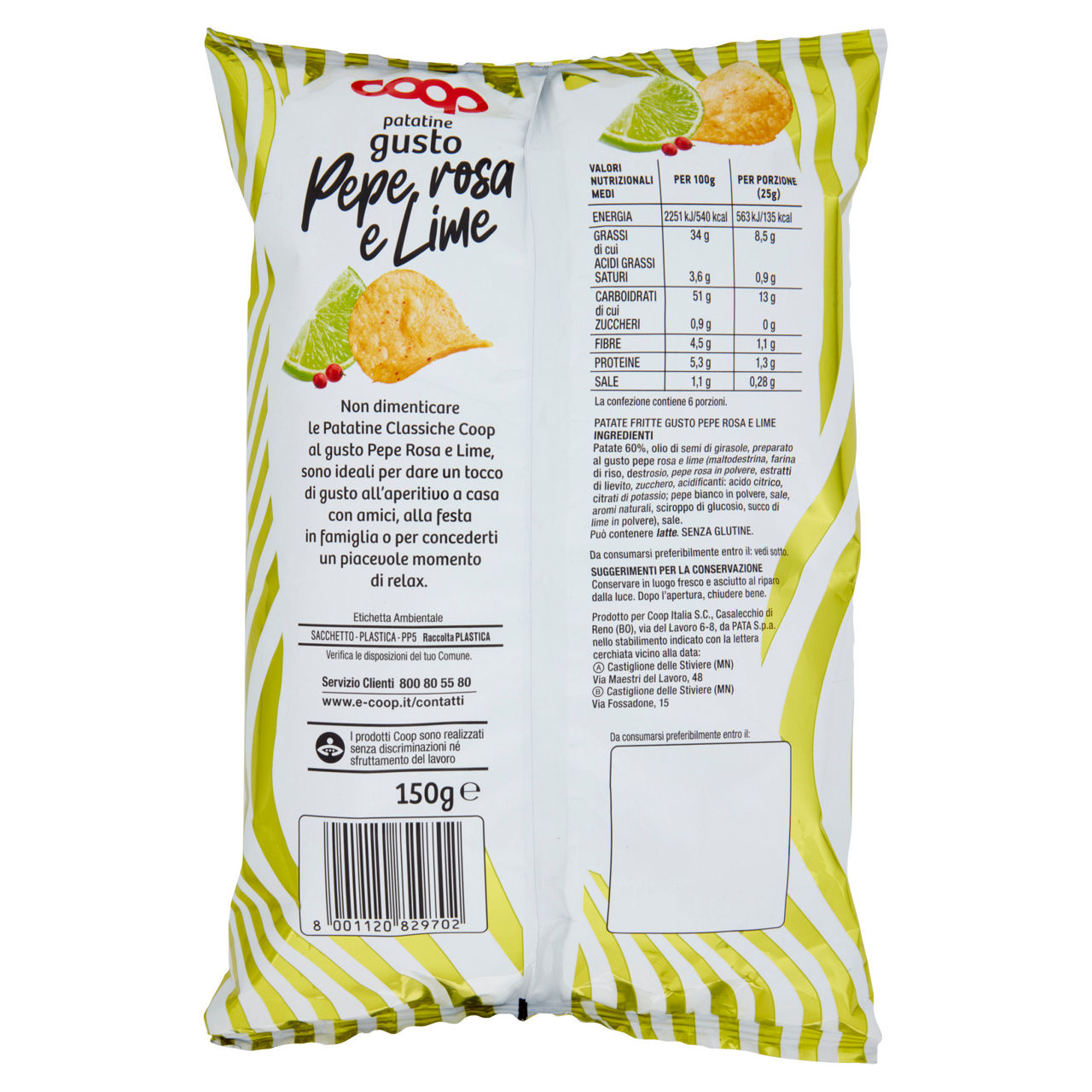 Patatine classiche al gusto pepe rosa e lime 150 gr - Immagine 31
